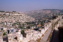 [ View from the ramparts of the the old city in Jerusalem ]